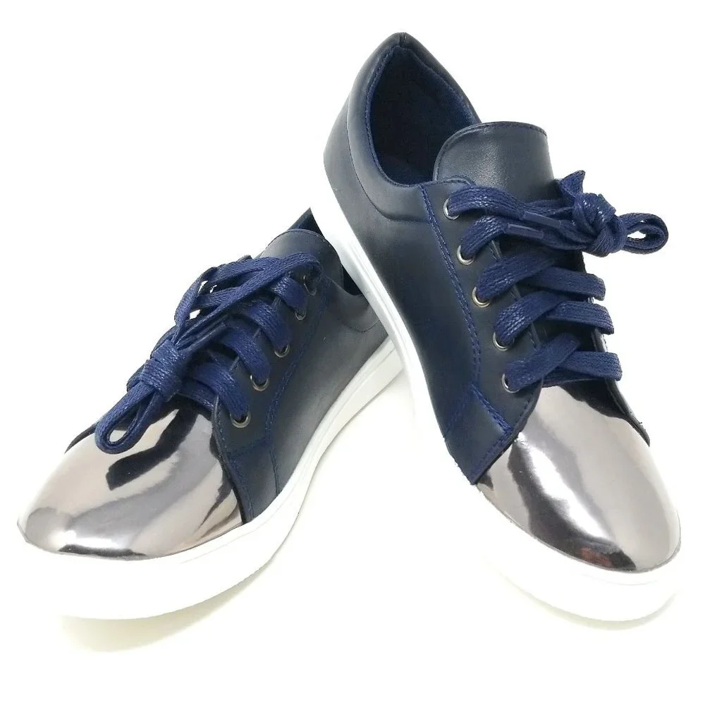 Women's Fashion Lace Up Walking Shoes, SN-2810, Navy, Size 7 - Picture 1 of 6